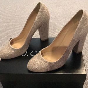 J crew tweed chunky heel.